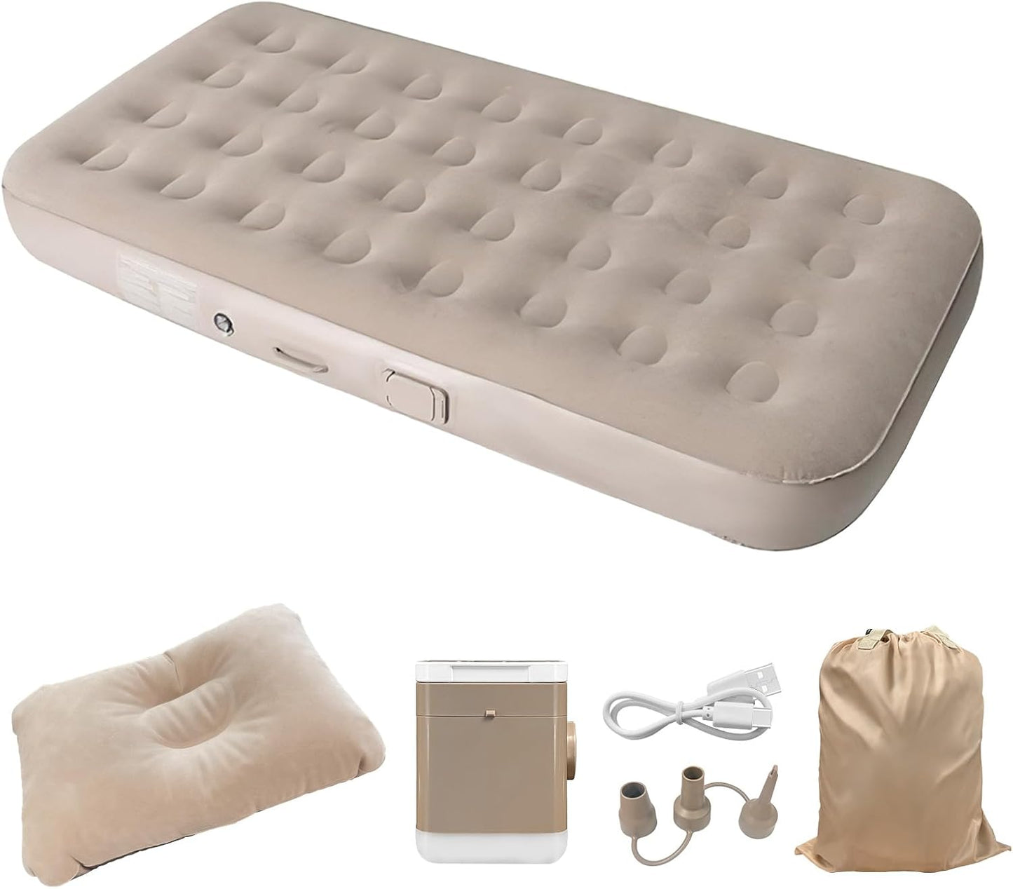 Air Mattress with Built-in Pump - Single