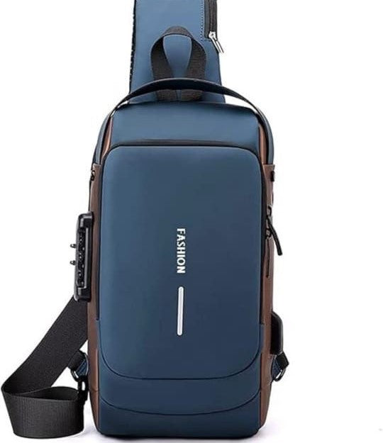 Crossbody Chest Bag with USB Charging & Coded Lock – Anti-Theft Shoulder Sling Bag