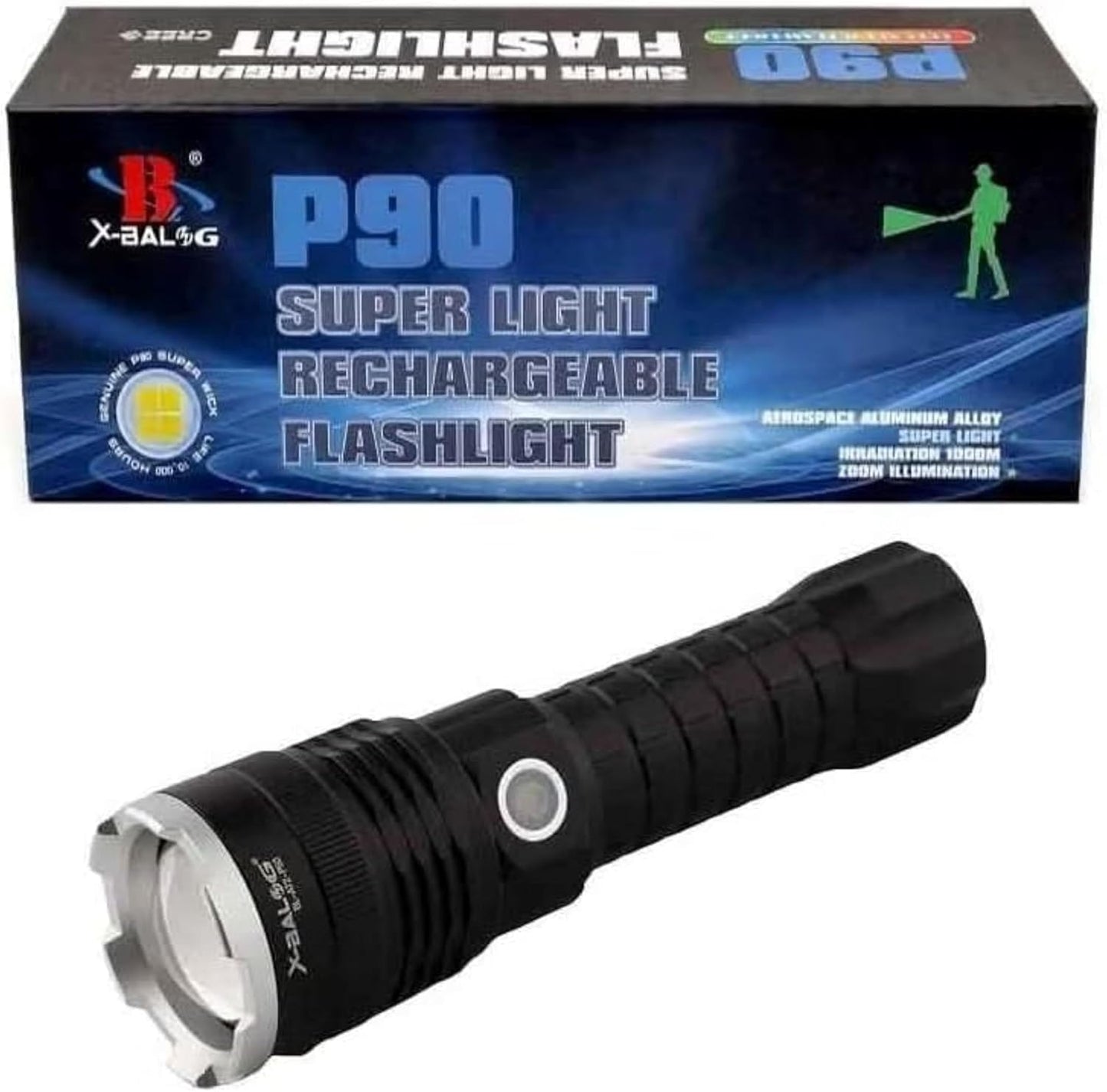 Powerful P50 Type C Torch Light 9000 Lumen High Power LED Flashlight